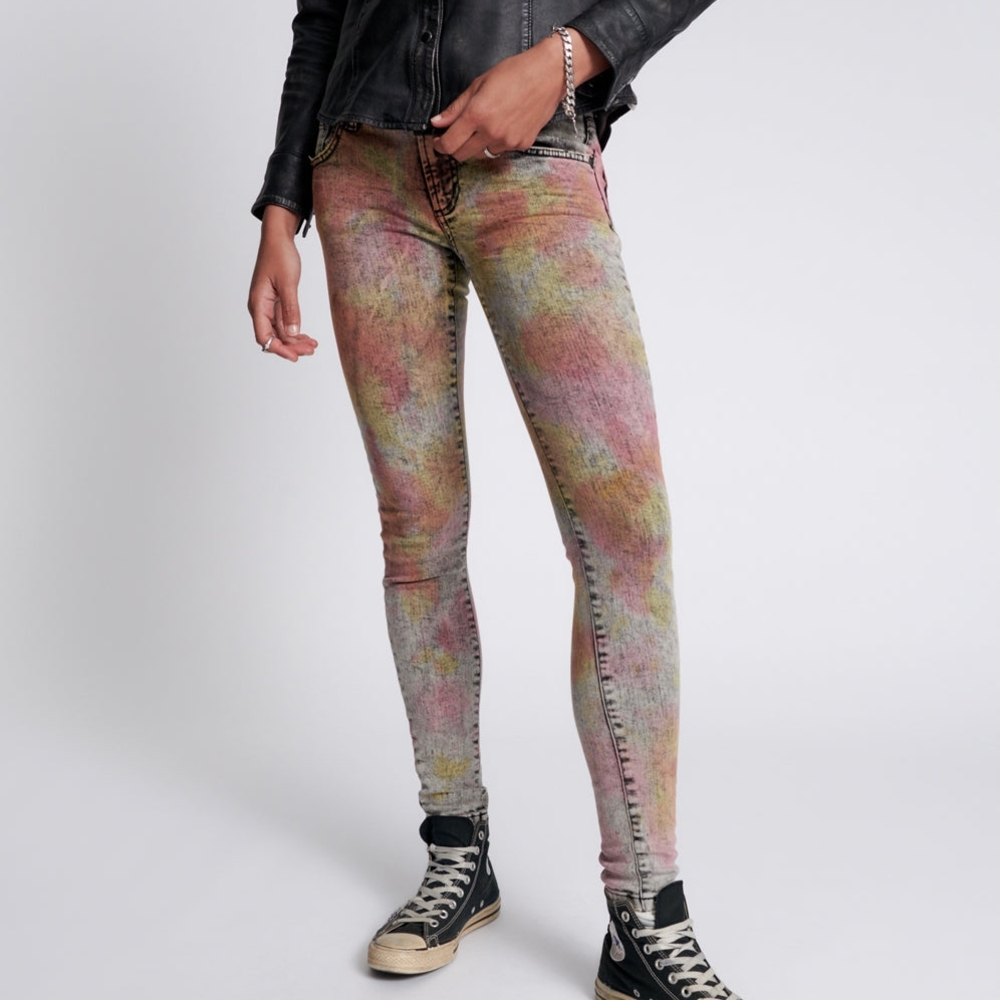 One Teaspoon Freebirds Ii Low Waist Stretch Skinny Denim Jeans - Sunset Acid Siz